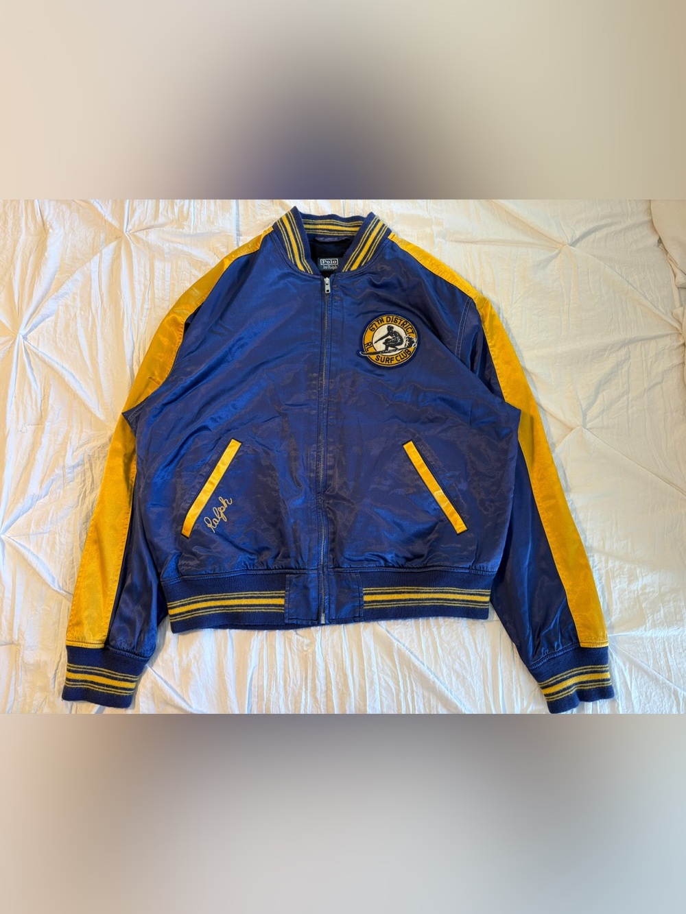 Polo Ralph Lauren 67th District Surf Club Satin Bomber Jacket Men's Large $498